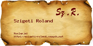 Szigeti Roland névjegykártya