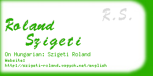 roland szigeti business card